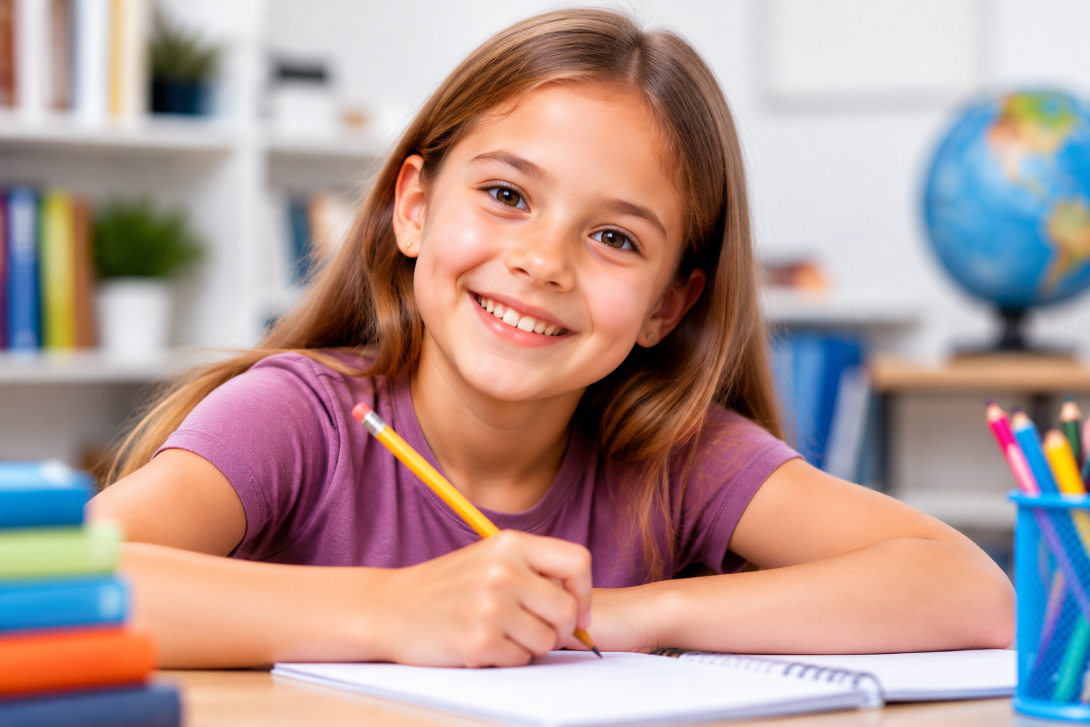 Niña en edad escolar